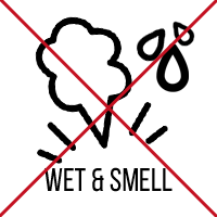 水にぬれた商品やにおいのついているもの